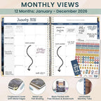 bloom daily planners HARDCOVER 2026 Planner (January to December) - 8.5” x 11” Weekly & Monthly Dated Agenda Organizer Book with Stickers & Tabs - Midnight Sky