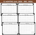 2026 Desk Calendar - Large Desk Calendar 2026, Jan. 2026 - Dec. 2026, 22" x 17", 2026 Calendar, 4 Corner Protectors, 2 Hanging Holes, Holidays, Julian Dates, TO-DO & Notes Section
