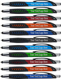 Personalized Pens With Custom Logo or Text-350 Pack Bulk-for Businesses, Parties, and Events, 2 in 1 Ballpoint Pen & Capacitive Stylus for Touchscreen Devices, Click Action, Assorted Colors, Black Ink