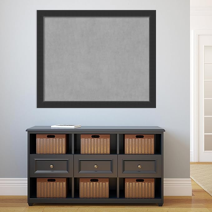 Amanti Art Black Framed Magnetic Board 37x45 X-Large Vision Board for use with Magnets, 100% Metal Sheet to Display Items as Office Decor or for Home Organization in mudroom, Kitchen or Kids Room
