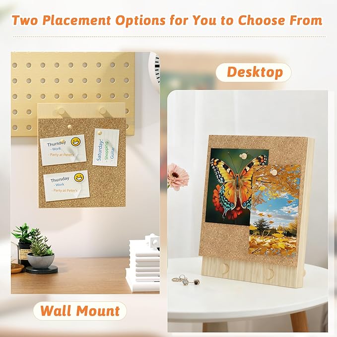 Trycooling Bulletin Board/Cork Board on The Desktop-Small Mini Hanging Tack Message Memo Picture Board for Home Office School