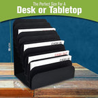 BankSupplies STEELMASTER Steel Cashier Pad Rack, 10-Slot Desktop File & Paper Organizer, Black Powder-Coated Finish, Scratch & Chip-Resistant, Deposit Slips, Checks & Forms Organizer