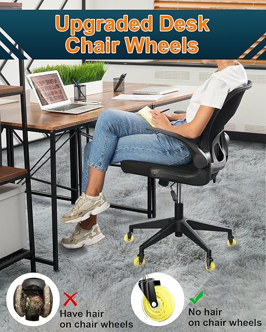 RidRed Gaming Chair Wheels - Heavy-Duty Office Chair Wheels - Replacement Rubber Casters- Universal Fit 3 Inch Chair Casters, Noise Free, Fits 98% Chair, for All Floor
