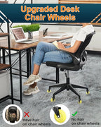 RidRed Gaming Chair Wheels - Heavy-Duty Office Chair Wheels - Replacement Rubber Casters- Universal Fit 3 Inch Chair Casters, Noise Free, Fits 98% Chair, for All Floor