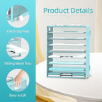 DALTACK 9-Tier Paper Letter Tray Desk Organizer with Handles, Mesh File Holder Organization, Paper Sorter Desk Organizer for Office Home School, Blue