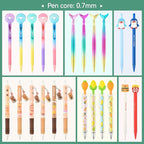 Jollin 12PCS Cute Kawaii Mechanical Pencils Set with Lead Refills and Erasers, 0.5mm & 0.7mm Point, Bulk Mechanical Pencils for Kids Girls