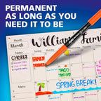 EXPO Wet Erase Markers, Semi-Permanent, Blue, Fine Tip, 12 Count - For Writing on Glass, Whiteboards, Mirrors, Calendar, Labeling, Organizing