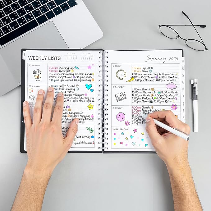 M&G 2026 Planner, Weekly and Monthly Planner Calendar, Jan 2026-Feb 2027 Agenda Book With Monthly Tabs for School Work Home Supplies, A4 8.5" x 11"