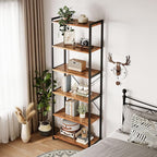 Casaottima Book Shelf, 6 Tier Tall Bookshelf, Modern Wood Bookcase Shelves for Bedroom, Industrial Display Shelf for Living Room Home Office Kitchen, Standing Shelving Unit Storage Organizer, Vintage