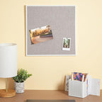 U Brands Farmhouse Linen Bulletin Board, 14" x 14", White Metal Frame, Industrial Grade Pinning Surface