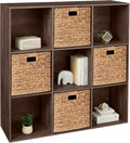 Best Choice Products 9-Cube Storage Organizer, 13.5in Shelf Opening, Bookcase, Display Shelf, Customizable w/ 3 Removable Back Panels – Walnut
