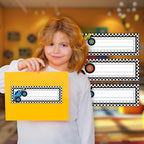 30 Name Tags for Classroom Cubbies, 3x9 in Trucks Name Plates for Desks, Classroom Must Haves for Teachers Elementary - A09