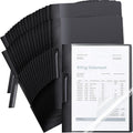 Maitys 50 Pack Durable Clear Report Covers with Rotary Clip 11 x 9 in Letter Size Presentation Folders Transparent Front Cover Portfolio Folder Resume Folder Interview Report Folders (Black)
