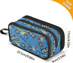 BOENLE Colorful Motorcycle Pencil Case Box Boys Girls Large Pencil Pouch with Zipper Compartments Big Capacity Stationery Pen Bag Organizer for Kids Teens Adults School