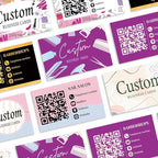 Custom Business Cards - Customizable Logo/Text/QR Code, 300gsm Matte Paper Front & Back Sides Printed, for Beauty Store, Nail Salon, Barber Store