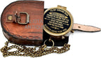 Vintage Brass Pocket Compass Gift for Grandson “to My Grandson” Engraved Compass with Leather Case & Chain | Meaningful Keepsake for Grandson | Birthday Gift | Graduation Day Gifts