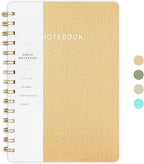 Spiral Notebook-5.75" x 8.125" College Ruled Journal with Inner Pockets and 160 Pages,PU Leather Cover Business Journal, Twin-Wire Binding Notebook Perfect for Office & Home School Supplies Khaki