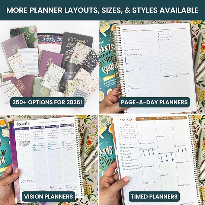 bloom daily planners 2026 Planner (January to December) - 8.5” x 11” Weekly & Monthly Dated Agenda Organizer Book with Stickers & Tabs - Flexible Soft Cover - Tan Leopard