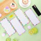 Thboxes 4 Pack Magnetic Note Pad for Fridge with Pen Holder, Totally 200 Sheets Grocery List Magnet Pad for Refrigerator Magnetic Shopping List Pad（Floral Design）