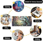 Stained Glass Tree Desk Mat Cartoon Tree Gaming Mouse Pad Large XXL Extended Desk Matt for Desktop, Laptop Computer Keyboard Mouse Mat for Women Office Decor Accessories Deskmat 31.5''x15.7''