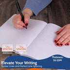EPI 48 Pack Primary Ruled Composition Notebook Black - 200 Pages (100 Sheets), 9-3/4 x 7-½ - Classroom Back to School Supplies, Heavy Duty, Durable Hardcover Office Notebooks, Sewn