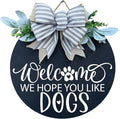 Wood front door sign Wood sign Home decor Welcome sign Sign for front door House warming gift Wedding gift (Dogs 3.0-UV033(A3) S006, 22" Width)