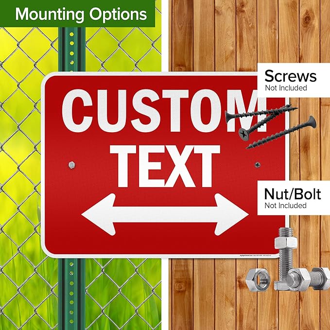 Custom Arrow,Custom Directional Sign, Two way Arrow,18x24 Inches, 3M EGP Reflective, Rust Free .080 Aluminum, Fade Resistant, Made in USA by My Sign Center