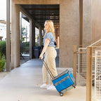 ECR4Kids Universal Rolling Cart with Canvas Organizer Bag, Mobile Storage, Blue/Grey