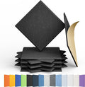 Amantech 12 Pack Acoustic Panels Self Adhesive Sound Proof Foam, High Density Sound Acoustic Panel, 12X12X0.4 Inch Square Panels in Home, Office, Reccording Room, Studio,and more(Black)