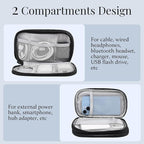 Travel Electronics Pouch Bag, Black Electronics Accessories Organizer Bag, Travel Cable Organizer Pouch for Charger Cord Phone Earphone Mouse