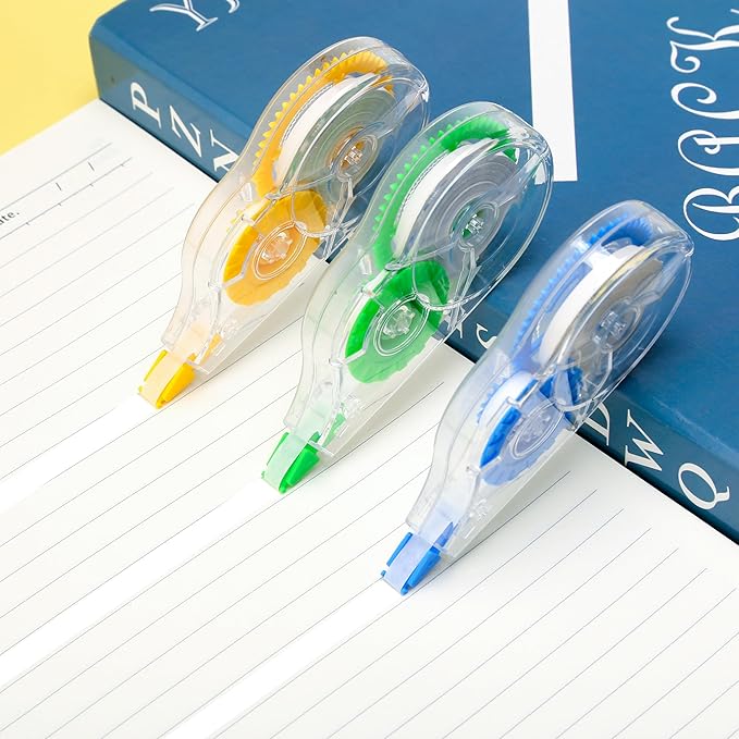 Jovanssen White Correction Tape, 12 Pack, 39.37 Feet Correction Tape for School And Office, writing supplies and correction supplies