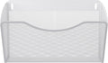 EasyPAG Single Pocket Wall File Organizer, Mesh Hanging File Folder Organizer for Letter/A4 Size Folders, Wall Mounted Vertical Mail Holder for Paperwork, Office, Home, School, White