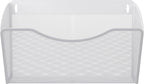 EasyPAG Single Pocket Wall File Organizer, Mesh Hanging File Folder Organizer for Letter/A4 Size Folders, Wall Mounted Vertical Mail Holder for Paperwork, Office, Home, School, White