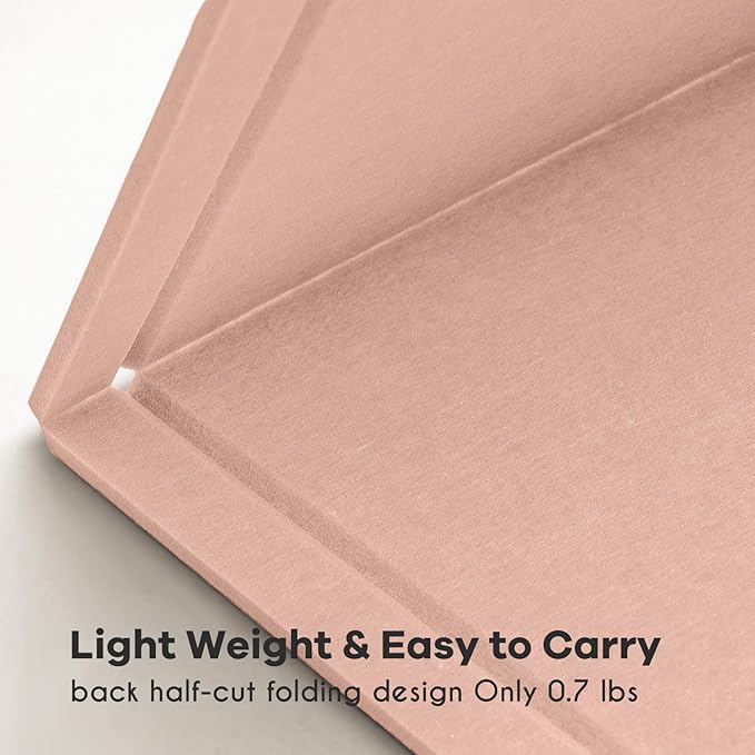 Lightomorrow Bulletin Board, 24 x 18 inches Felt Board Decorative Pin Board, Cork Board Alternative for Wall, Foldable Photo Board Self-Adhesive Vision Board Mood Board with 20 Pushpins - Mauvey Pink