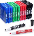 Ezzgol Dry Erase Markers Bulk, 72 Pack Basic Multi-color Red Blue Black Green Low Odor Whiteboard Markers, Chisel Tip Dry Erase Markers for Writing on Dry Erase Whiteboard for School, Office, Home