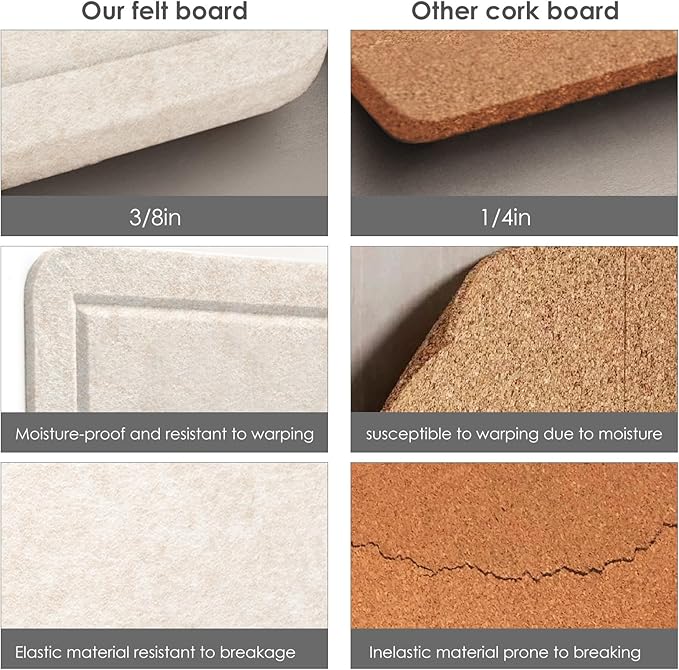 Lightomorrow Large Bulletin Board - 72 x 48 Inches, Decorative Felt Pin Board for Wall - 6' x 4' Foldable Photo Display Board with Self-Adhesive Tape, Includes 20 Push Pins - Oatmeal