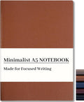 CAGIE Lined Journal Notebook for Men & Women,176 Pages A5 Medium Size Softcover Leather Journals for Writing,Travel,Business,Work & School, 100 GSM Thick Paper (5.7'' x 8.3'') (Brown)