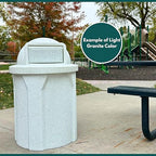 Sturdy Essentials 32 Gallon Square 100% Recycled Plastic Heavy Duty Outdoor Commercial Trash Can with Easy Access Swing Top Lid | Great for Schools and Businesses - Light Granite