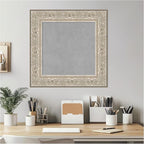 Amanti Art Silver Framed Magnetic Board 23x23 Small Vision Board for use with Magnets, 100% Metal Sheet to Display Items as Office Decor or for Home Organization in mudroom, Kitchen or Kids Room