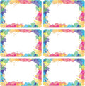 Lucleag 180PCS Watercolor Rainbow Name Tags Stickers, Rainbow Color Name Tag Labels Stickers for Back to School Classroom Student Office Desk Cubby Locker Theme Party Decoration, 2x3 inch
