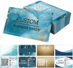 Custom Business Cards - Customizable Logo/Text/QR Code, 300gsm Matte Paper Front & Back Sides Printed, for Company/Business/Thanks Cards 100/200/500/1000/2000 Pcs