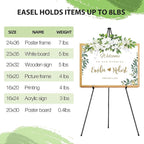 VAIIGO 63" Display Easel Stand - 3Packs Art Easels for Wedding Sign Poster Stand Folding Floor Adjustable Metal Black Easel Instant Tripod Easel for Painting Wedding Welcome Sign Stand