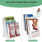 zavekia 3 Tier Acrylic Brochure Holder 8.5 x 11 inch, Clear Literature Organizer Magazine Stand with Removable Divider for 4 x 9 inch Brochures,Magazine Holder,Flyer Holder