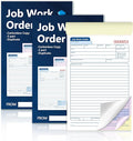 150 Sets Job Work Order Form Book 3 Part Carbonless Work Order Invoice Book 5.5 x 8.3 inch Job Order Forms with Numbers and Tear Off Top with Hard Backing for Business Service (3)