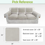 Couch Arm Covers, Sofa Arm Covers, Waterproof Armrest Covers for Sofa, Armchair, Loveseat, Non-Slip Recliner Arm Covers, Sofa Headrest Covers, Arm Chair Covers Set of 2 (Light Gray, 26"×26")