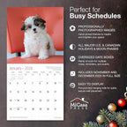 MICASA PRESS Shih Tzu Puppies 2026 Wall Calendar 12 Month | 12" x 24" Open | Thick & Sturdy Paper | Holiday Gift | Cute Puppy Dog Calendar 2026