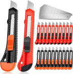 JOYUMY 20 Pack Utility Knife, Box Cutter Retractable, Box Knife for Cartons, Cardboard, and Boxes, Box Opener with 10 Pieces 18mm Snap-off Blade, Razor Knife for Office and Home Use, Box Cutters