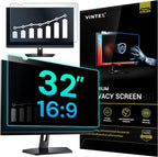 VINTEZ 32 Inch 16:9 Privacy Screen for Computer Monitor and Laptop - Anti Glare Protector Film Blue Light Filter Eye Protection - Computer Screen Privacy Shield, [1 Pack]