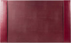 DACASSO Bonded Leather Desk Pad with Side Rails - Luxury Leather Desk Blotter for Writing - Padded Executive Desk Surface Protector - ( Burgundy, 30” x 18”)