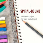 U.S. Art Supply 11"x14" Sketch Book Pad, 2 Pack (100 Sheets Each), 60lb (100gsm) Spiral Bound - Sketching, Drawing Pad, Acid-Free Paper - Sketch Pads for Adults, Students: Colored Pencils, Charcoal
